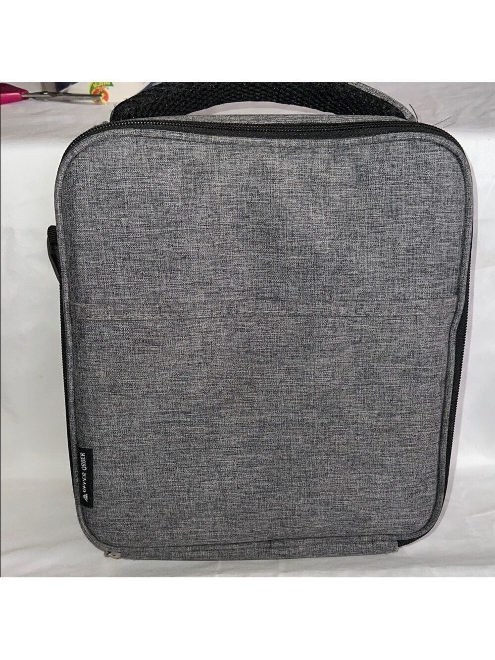 Upper Order Charcoal Insulated Lunch Bag 10”X10.5”X3”